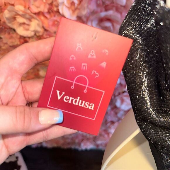 NWT Verdusa (Small) Brand New Metallic Glitter Bodysuit with Tied Halter Neck - Picture 2 of 9